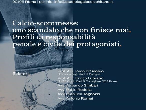 Aperitivo Giuridico Calcio Scommesse - Studio Legale Scicchitano